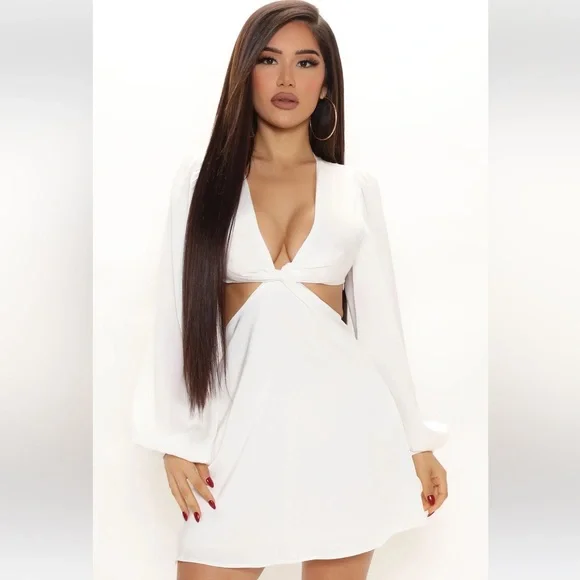 Brand new fashion nova white mini cut out dress - Picture 2 of 5